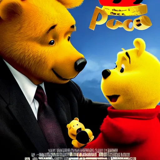 Image similar to Nicolas Cage is winnie the pooh, movie poster