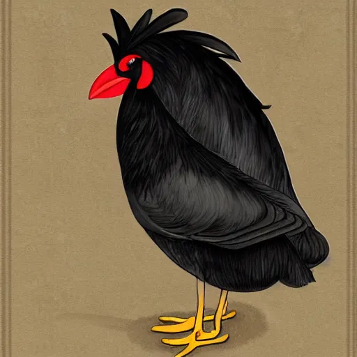 Prompt: cute black chicken pixiv