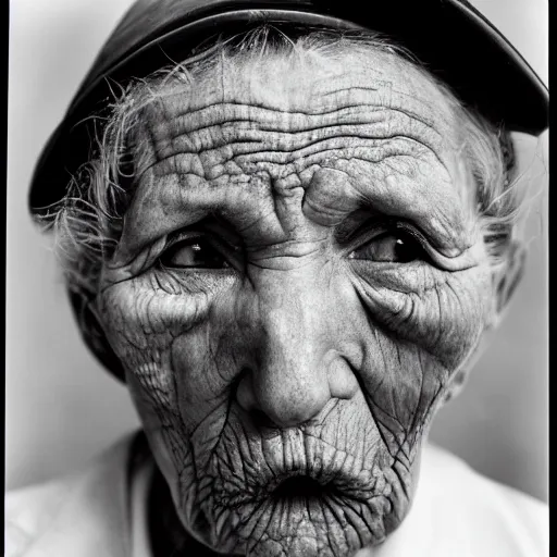 Prompt: an old ugly woman's face by bruce gilden