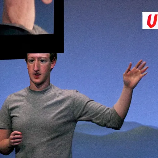 Prompt: photo of mark zuckerberg learning to fly in the sky