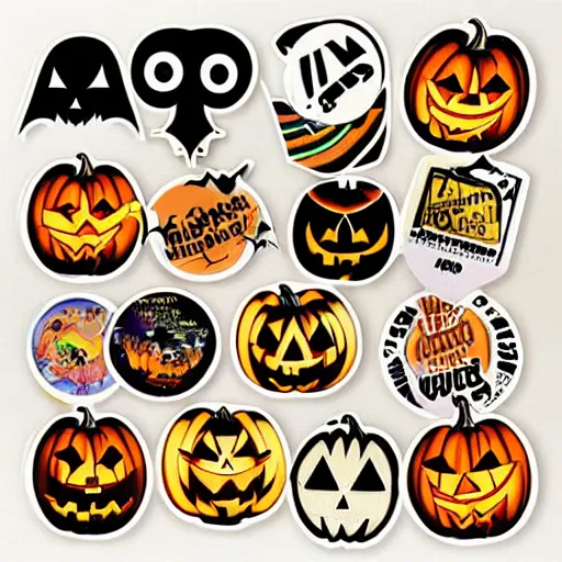 Image similar to vintage 1 9 8 0 s halloween stickers