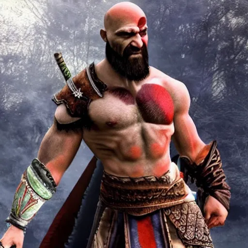 Image similar to Kratos Converts to islam