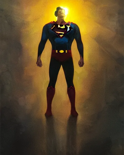 Image similar to superman emerging from the sun, elegant, orange yellow ethereal, horror, fantasy art by greg rutkowski and magali villeneuve and claude monet