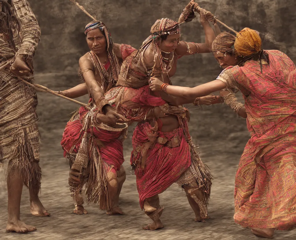 Image similar to an indian tribal woman being flogged by some britisher on a public stage, ultra realistic photography, intricate details, eerie, highly detailed, photorealistic, octane render, 8 k, unreal engine