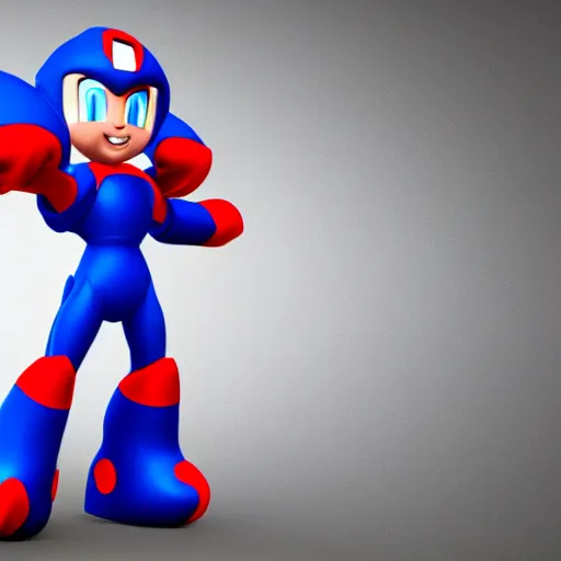 Image similar to 3d render of Mega Man