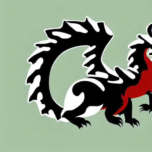 Image similar to vector art of welsh dragon and panda mixed, intercrossed, chimera, adobe illustrator