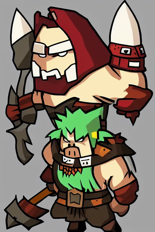 Image similar to barbarian from the game castle crashers