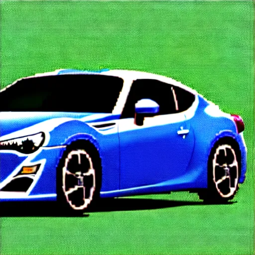 Prompt: “ 8 - bit pixel art of 2 0 1 6 scion fr - s in oceanic blue ”