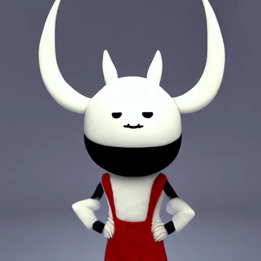 Image similar to a furry Moomin, two tiny horns, big head, 3D art, Baymax style, sweet department, felt, kawaii, Marina Dieul, Monchhich, Kristina Shablina, 8K