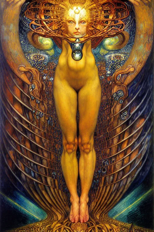 Image similar to Divine Chaos Engine by Karol Bak, Jean Delville, William Blake, Gustav Klimt, and Vincent Van Gogh, symbolist, visionary