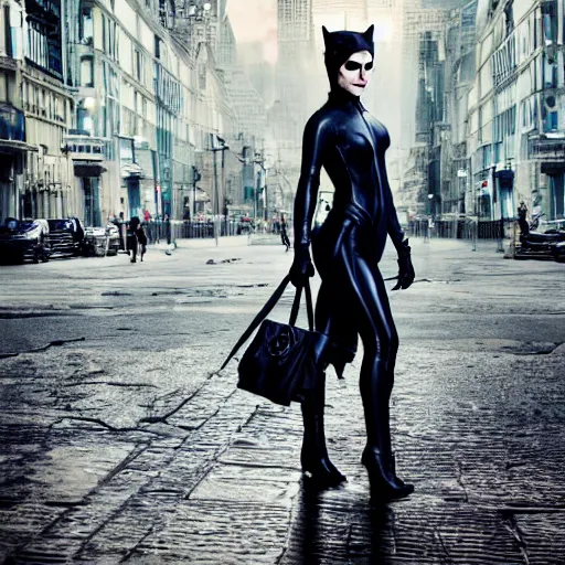 Prompt: Emma Watson as Catwoman, XF IQ4, f/1.4, ISO 200, 1/160s, UHD, crisp, Sense of Depth, Depth Layering, AI enhanced, HDR, in-frame