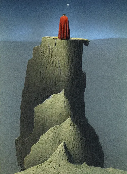 Image similar to mountain caby by beksinski and salvadore dali