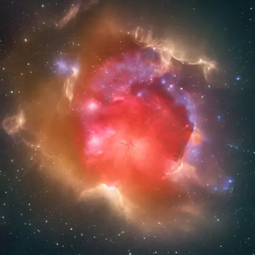 Image similar to space photography imaging of a nebula shaped like the poop emoji, funny, 8k rendering, volumetric light, astronomy