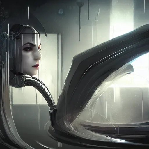 Prompt: portrait of GLaDOS , amazing splashscreen artwork, splash art, GLaDOS head slightly tilted, natural light, elegant, intricate, fantasy, atmospheric lighting, cinematic, matte painting, GLaDOS