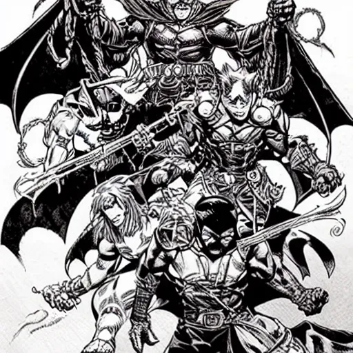 Image similar to Dungeons and Dragons cover by jim lee, marvel comics
