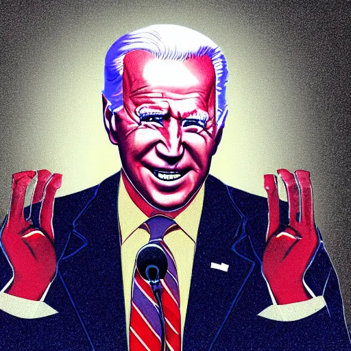 Prompt: sinister joe biden, scary stories to tell in the dark illustration