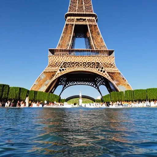 Prompt: The Eiffel tower in the ocean