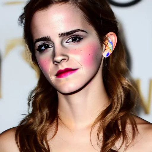 Prompt: photo of emma watson, face paint