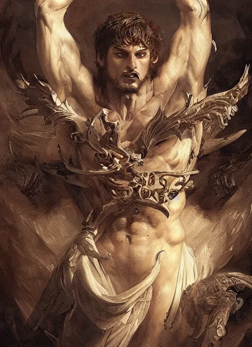 Image similar to digital _ painting _ of _ greek god of death _ by _ filipe _ pagliuso _ and _ justin _ gerard _ symmetric _ fantasy _ highly _ detailed _ realistic _ intricate _ port