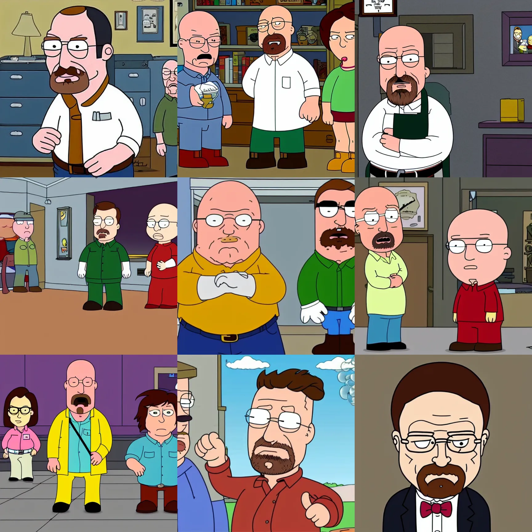 Prompt: walter white in family guy