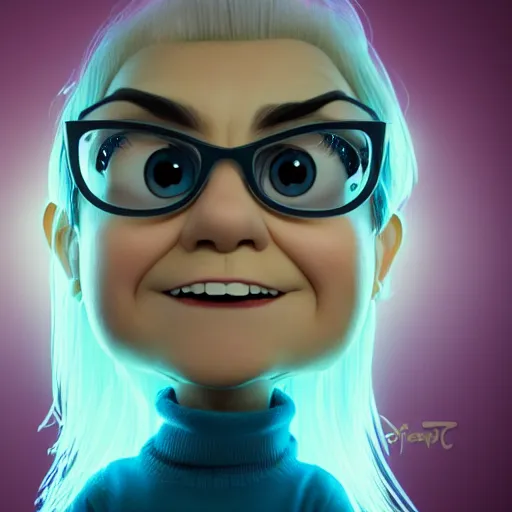 Prompt: super cute but angry gran, portrait, face symmetry, centered, anime style, disney character style, octane render, symetrical portrait, 3 d, pixar, disney, epic lighting, cinematic composition, hyperrealistic, 8 k