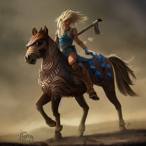 Image similar to Link on Horse :: in biopunk style :: concept art