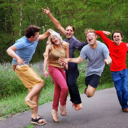 a group of six friends having fun by Adam Paquette | Stable Diffusion ...