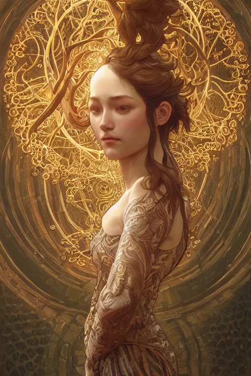 Image similar to ultra realistic illustration, a statue of the tree of life, intricate, elegant, highly detailed, digital painting, artstation, concept art, smooth, sharp focus, illustration, art by artgerm and greg rutkowski and alphonse mucha