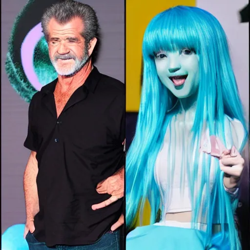 Image similar to mel gibson is hatsune miku