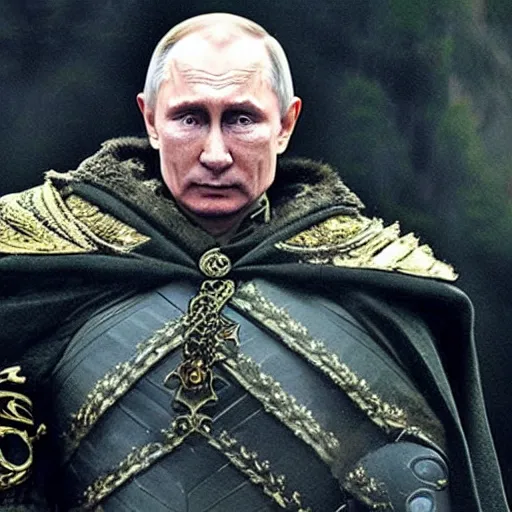 Image similar to vladimir putin as sauron in lord of the rings