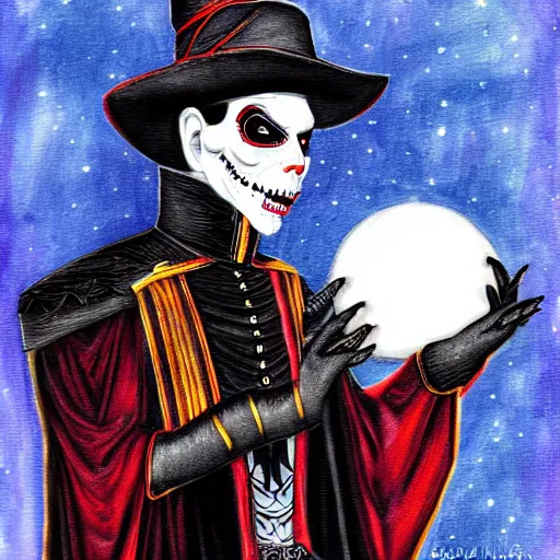 Prompt: Papa Emeritus pondering his Orb by Magalie Villeneuve