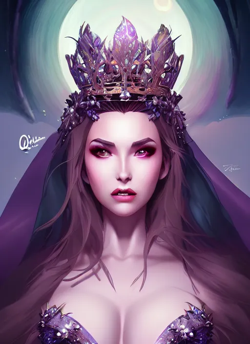 Image similar to queen of the night, highly detailed, artgerm style, artstation, soft light, sharp focus, illustration, character design, concept art