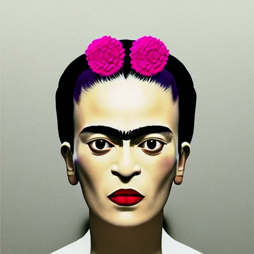 Prompt: glitch frida kahlo, minimalist, 3 d render