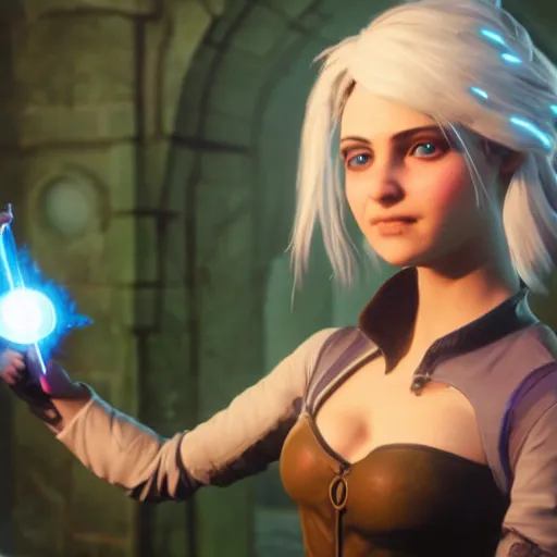 Prompt: ciri with a portal gun