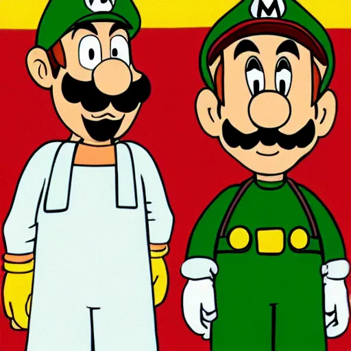 Image similar to mario and luigi as walter white and jesse pinkman