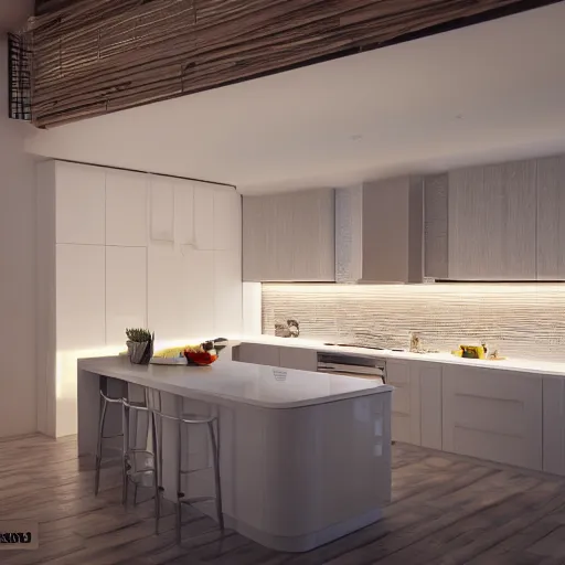 Image similar to kitchen with led strip lighting, realistic, wide shot, octane render, house and home, home and garden, hyper realistic, high quality, highly detailed, hd, beautiful, cinematic, 8 k, unreal engine,