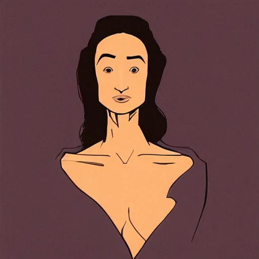 Image similar to “ maggie q retro minimalist portrait by jean giraud, moebius starwatcher comic, 8 k ”