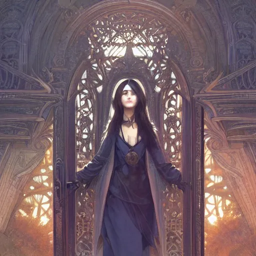 Image similar to ultra realistic illustration, gateway to a different realm, intricate, elegant, highly detailed, digital painting, artstation, concept art, smooth, sharp focus, illustration, art by artgerm and greg rutkowski and alphonse mucha