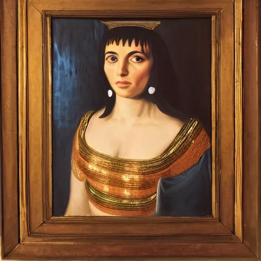 Prompt: portrait of cleopatra, oil on canvas