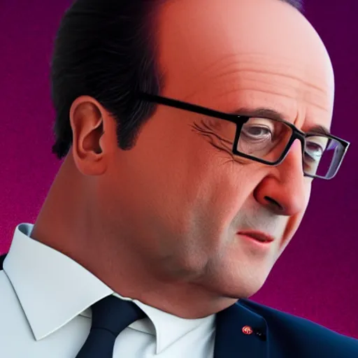 Image similar to François hollande with super saiyan hair charging up for a kamehameha, artstation, octane render, highly detailed