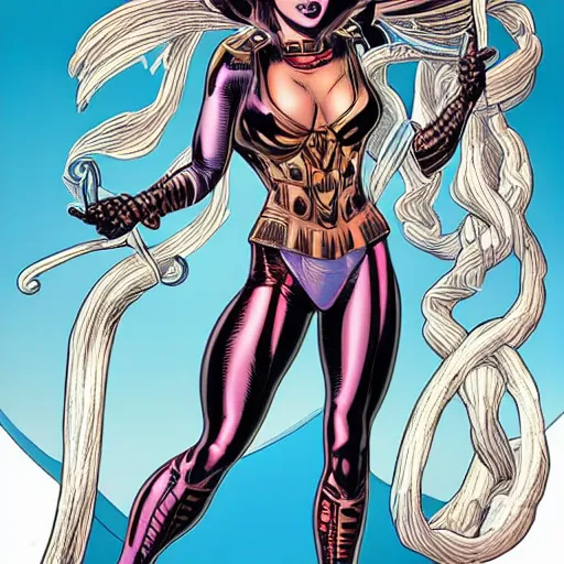 Prompt: a stunning female character by Arthur Adams