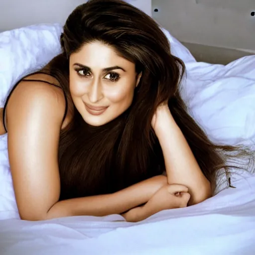 Image similar to portrait of kareena kapoor portrait in bed