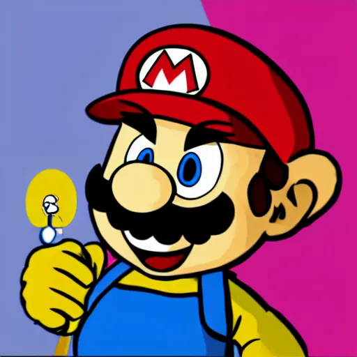 Image similar to Mario in the style of Cuphead