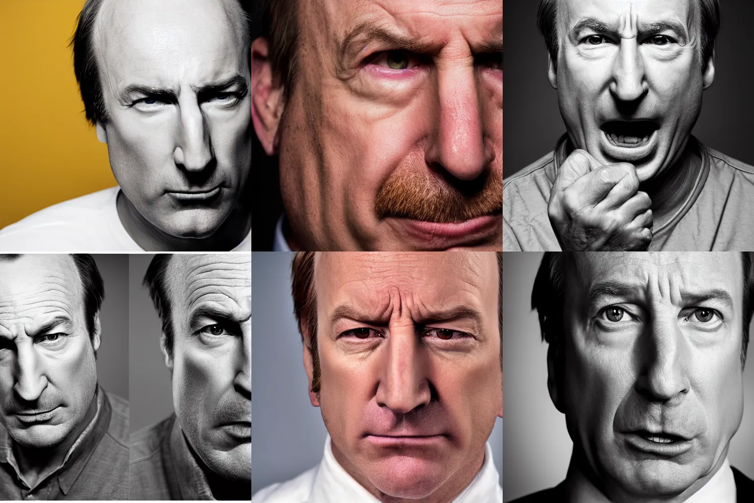 Prompt: Bob Odenkirk, very angry, MAD, headshot, close-up, studio lighting, 200mm, canon, f/22