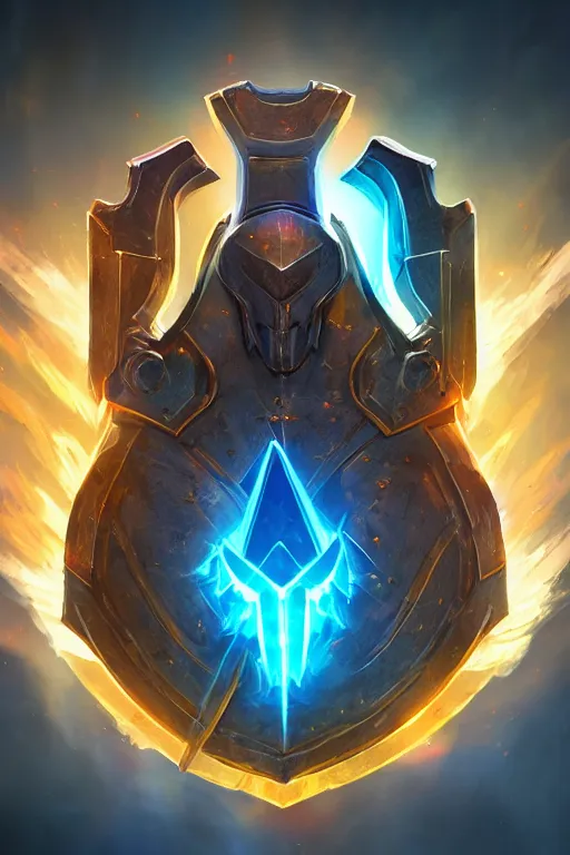 Image similar to shield fantasy epic legends game icon stylized digital illustration radiating a glowing aura global illumination ray tracing hdr fanart arstation by ian pesty and katarzyna da „ bek - chmiel