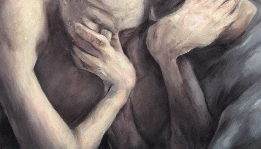 Image similar to jeremy blake art depicting grief