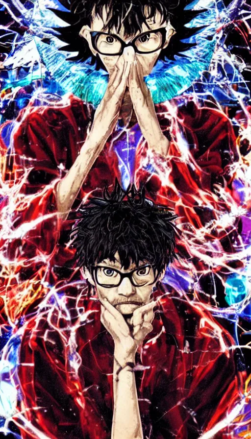 Image similar to portrait of a digital shaman, by hideaki anno