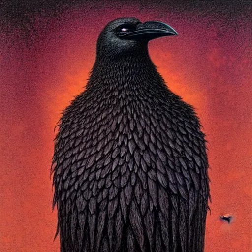 Prompt: artistic drawing of a surreal crow, made of engrenage by gerald brom and johfra bosschart, visionary, detailed, realistic, surreality