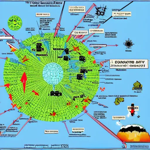 Prompt: nuclear warfare map