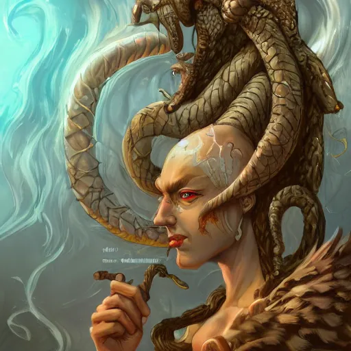 Image similar to a mythological gorgon artstation